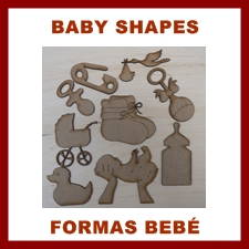 Formas de madera de Bebé para manualidades y decoración 